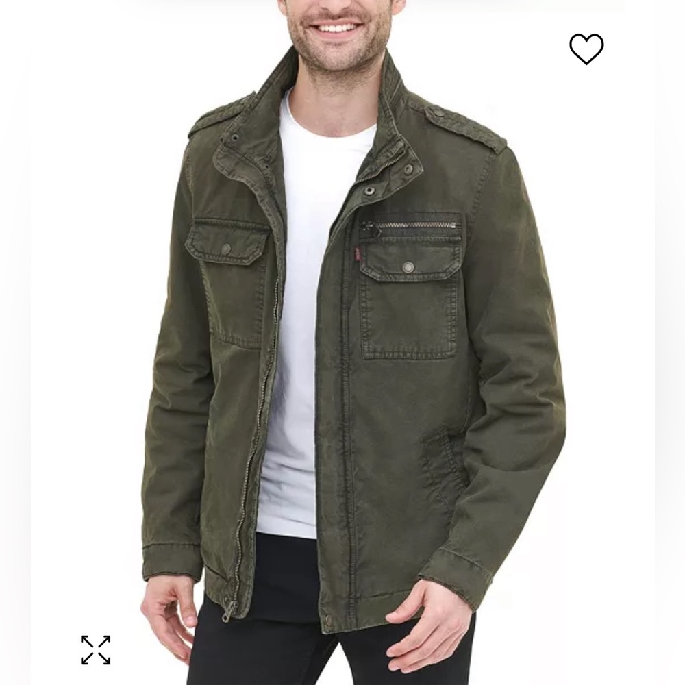 LEVI'S Men's Cotton Zip-Front Military Jacket in Olive - M